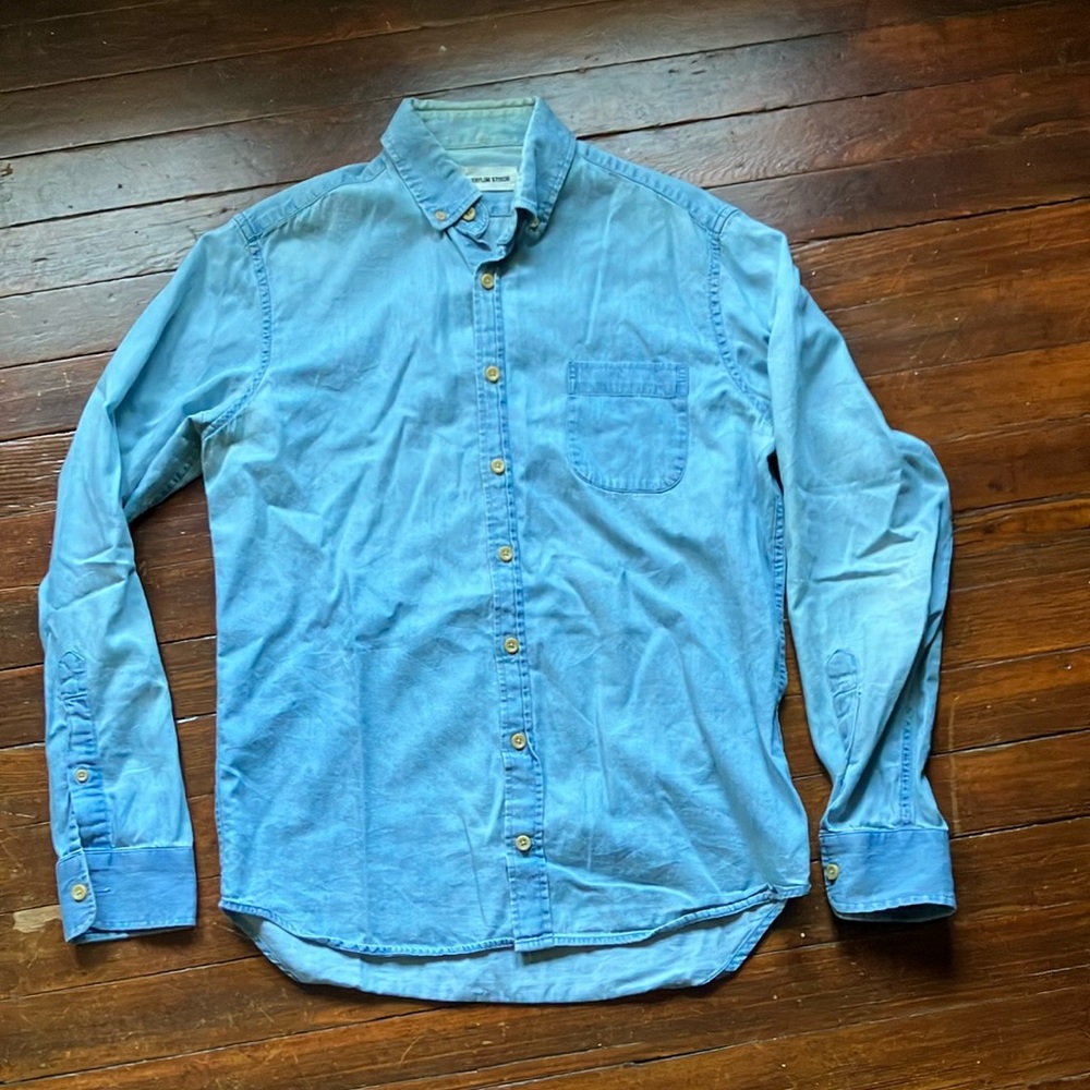 Taylor Stitch Blue Casual Button Down Shirt
